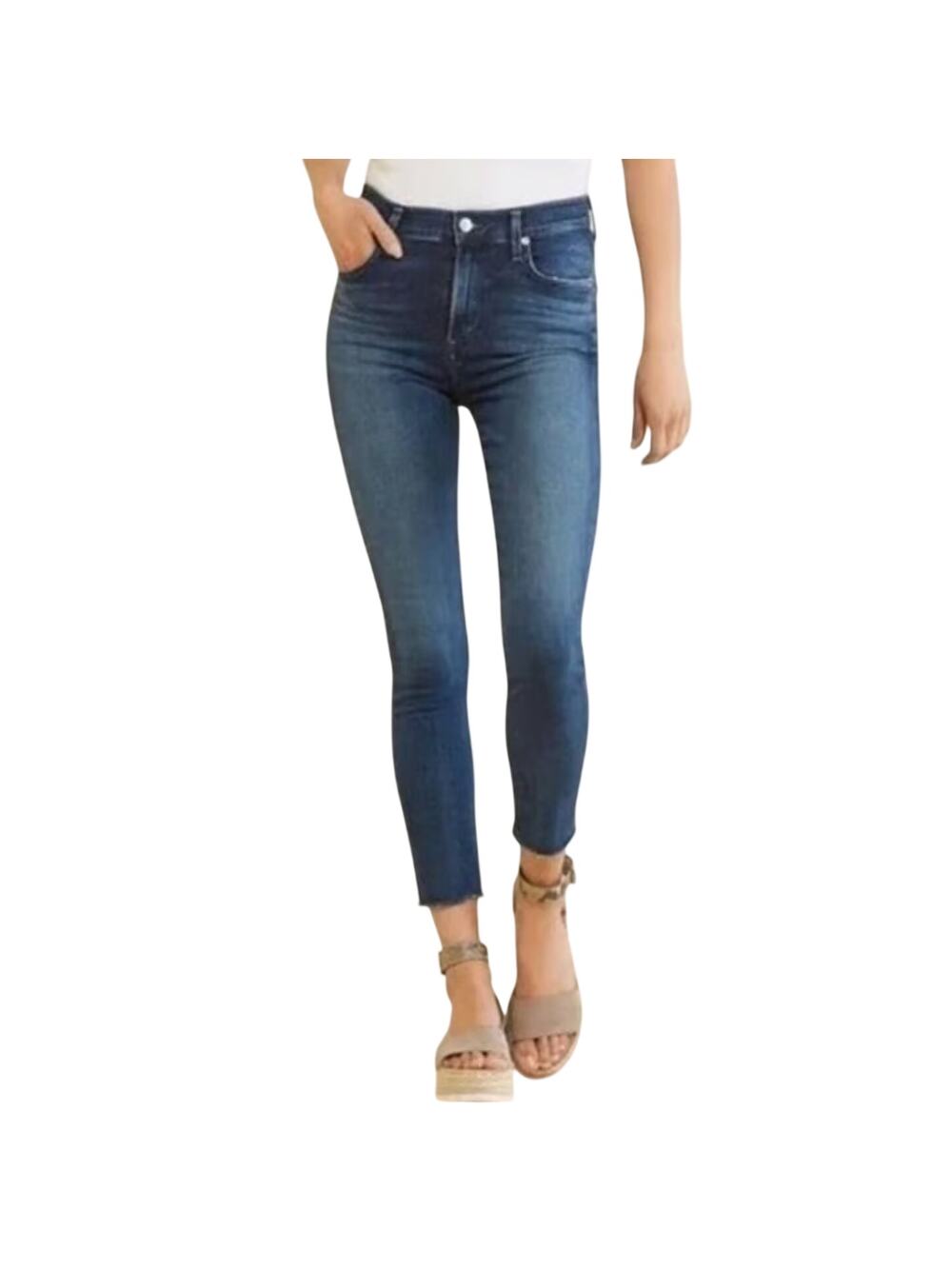 Agolde Sophie Medium Wash Raw Hem Skinny Jeans - 27